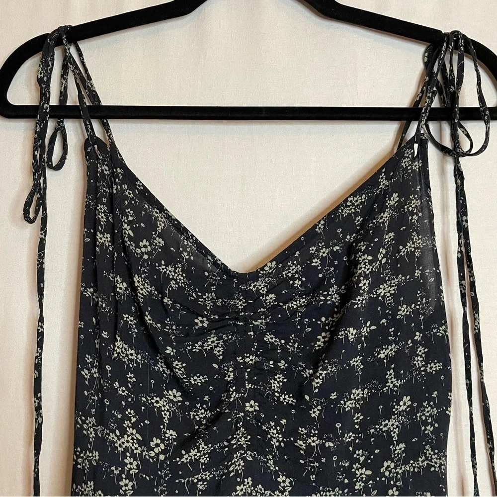 Free People Caught Up Tie Ditsy Floral Printed Mini Slip Dress - Picture 7 of 13